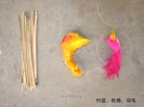 竹签、色棉、羽毛