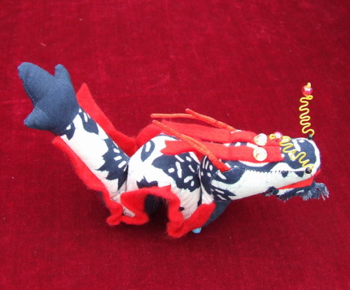 蓝印花布工艺品-生肖龙