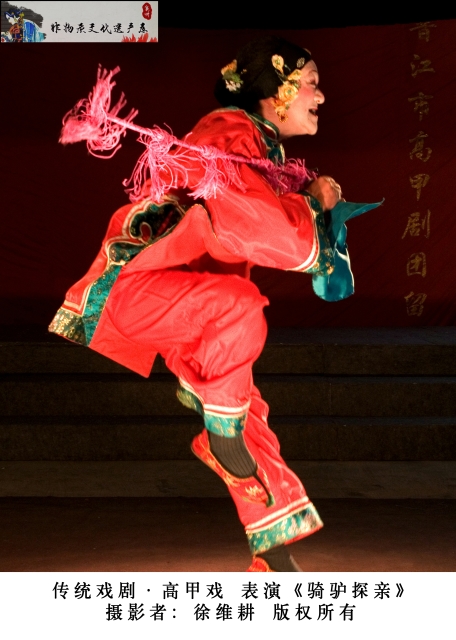 赖宗卯表演高甲戏《骑驴探亲》 摄影：徐维耕