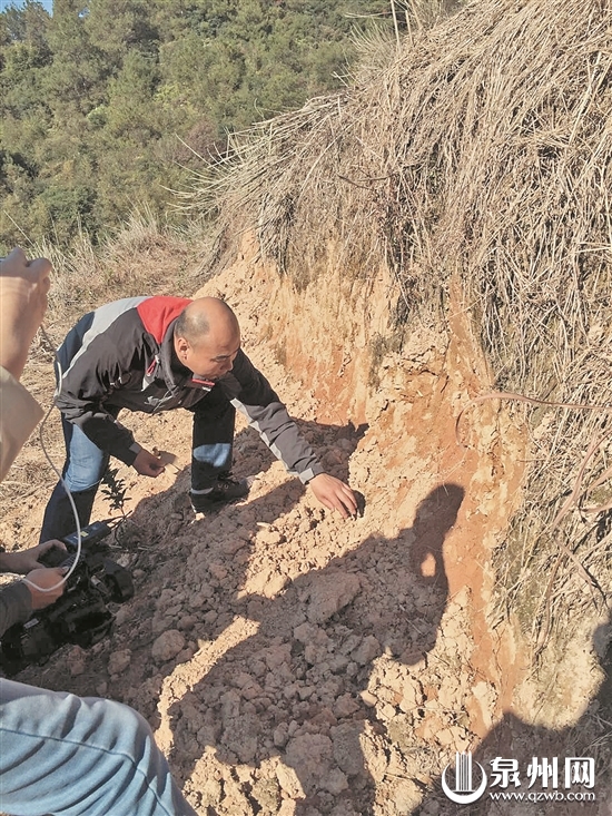 泉州原始瓷窑址考古现场负责人介绍调查情况